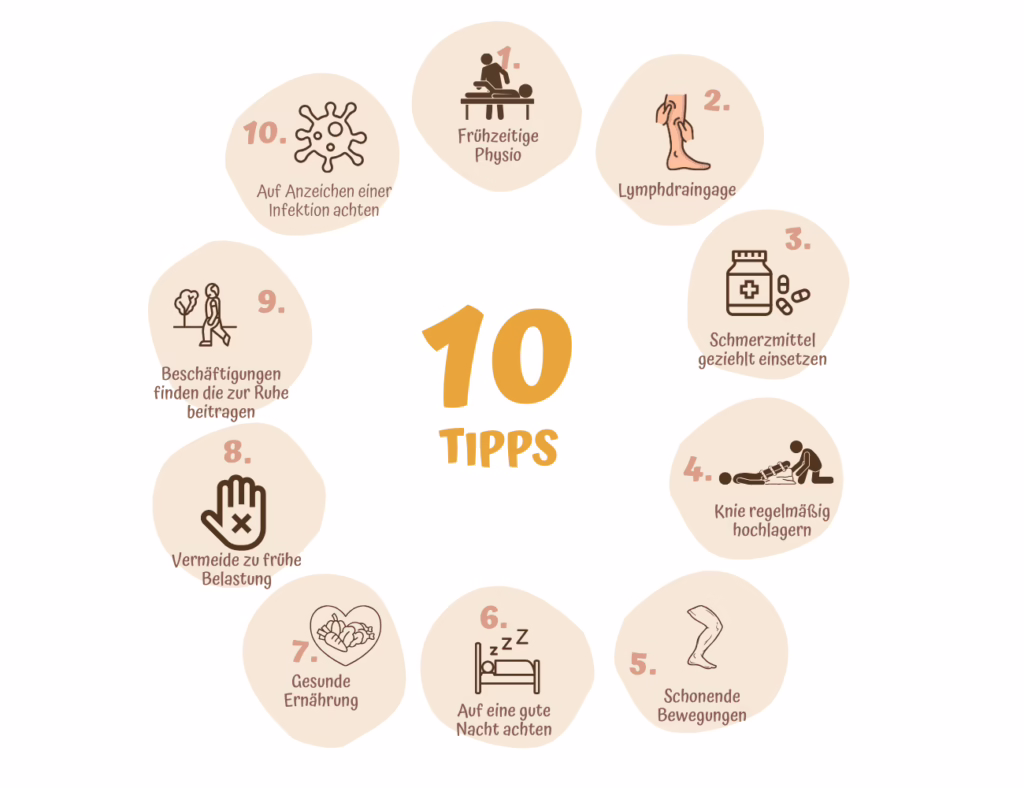 Grafik die ersten Tage nach Kreuzbandriss Operation 10 hilfreiche Tipps