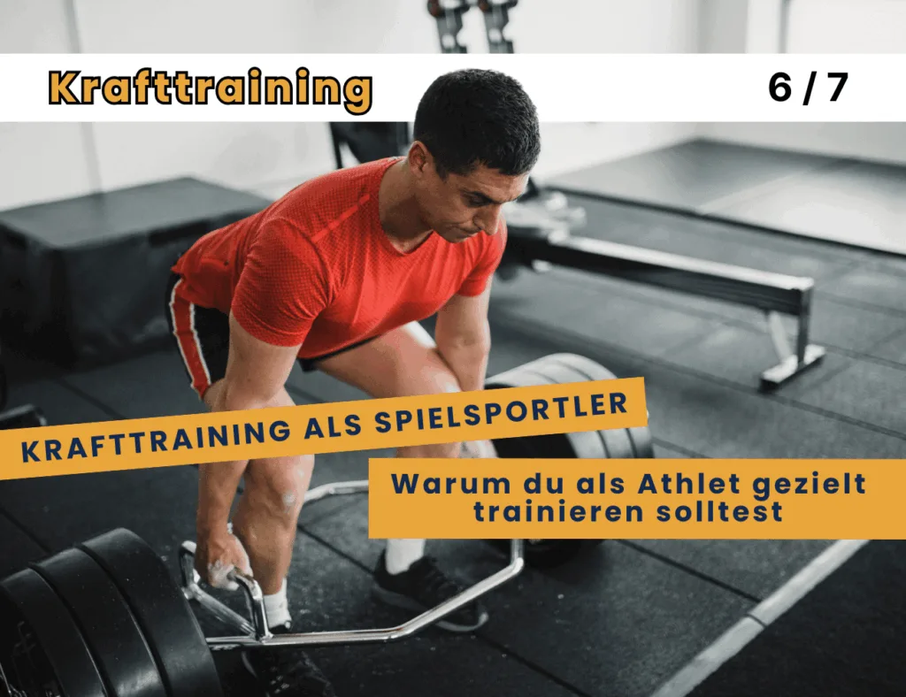 Fußballspieler beim Krafttraining mit Langhantel – funktionelles Athletiktraining für Spielsportarten zur Leistungssteigerung und Verletzungsprävention